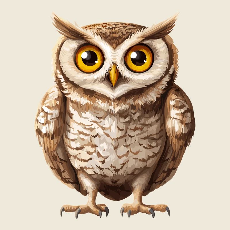 Kuschelige WaldEule mit großen Augen