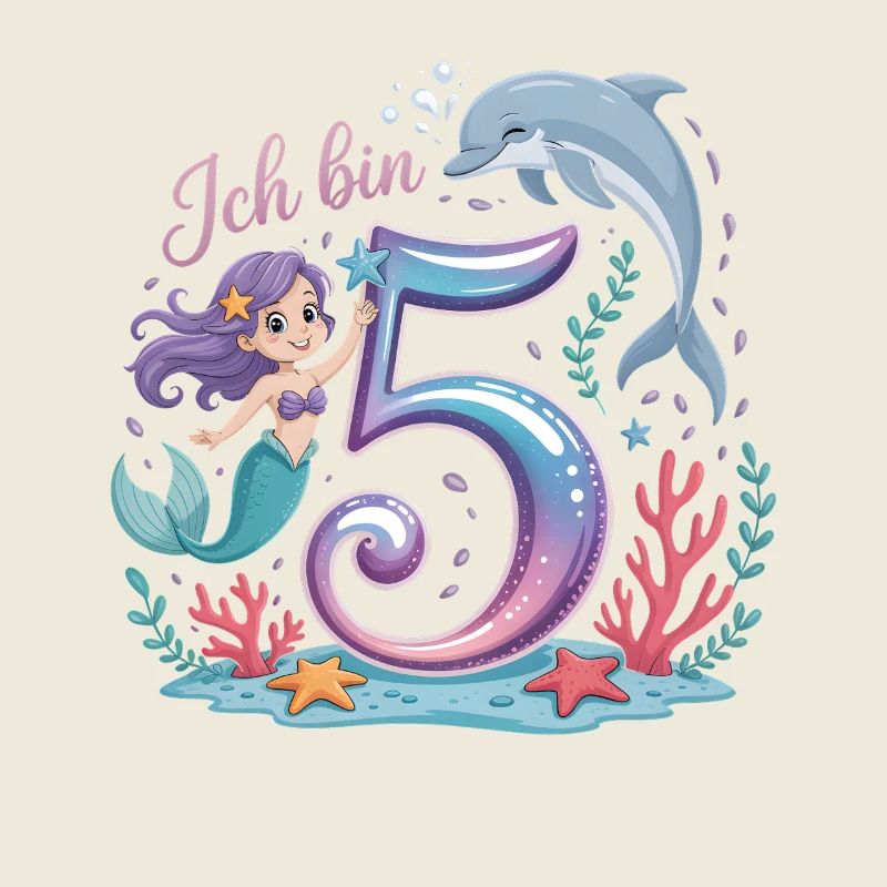 Ich Bin 5 Meerjungfrauen Mädchen 5. Geburtstag