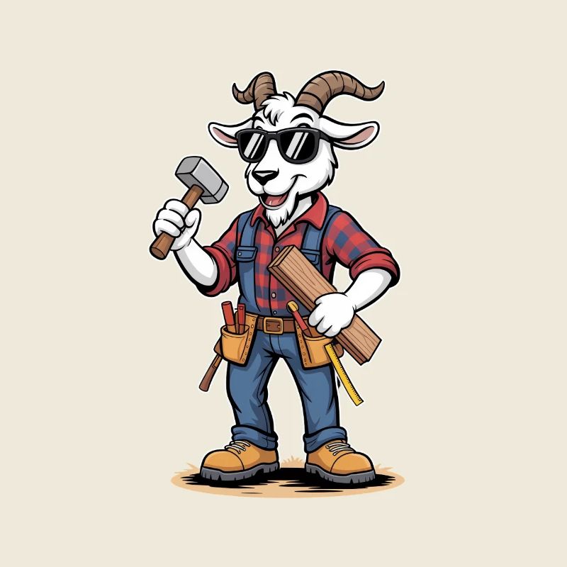 Cool Carpenter Goat Craftsman Carpenter