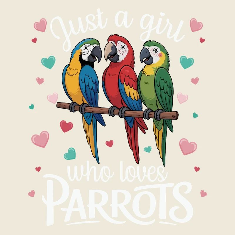 Three Parrots Macaws Parrot Lover Tropical