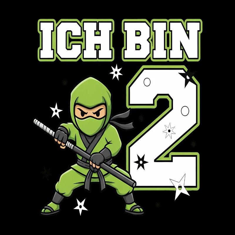 Ich bin 2 Ninja 2. Geburtstag Grüne Karate