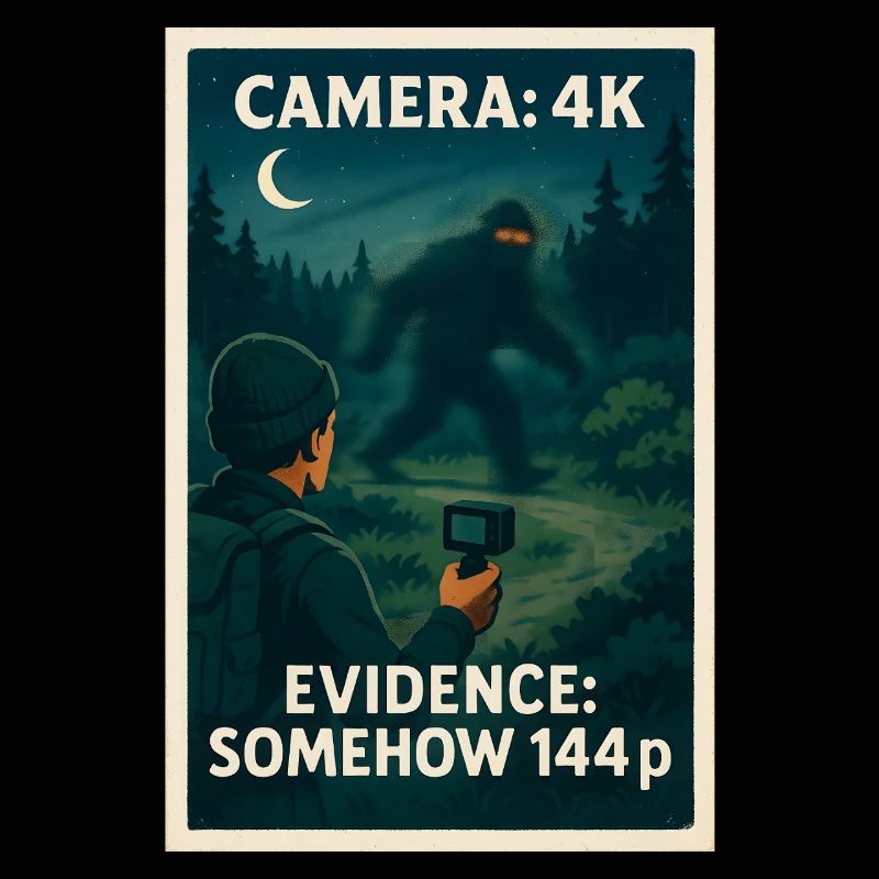 Caméra 4K, preuve 144p | Mème Bigfoot
