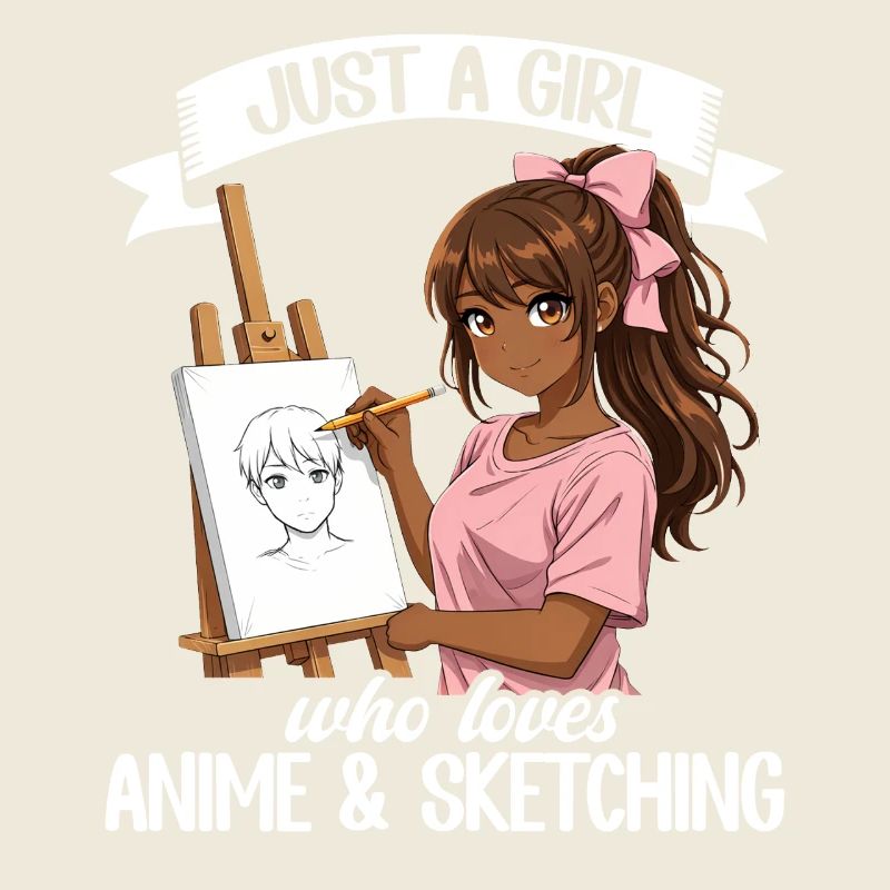 Nur Ein Mädchen, Das Anime Liebt Und Afro Zeichnet
