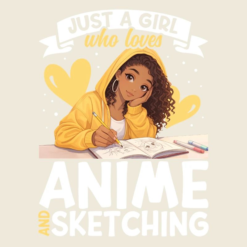 Nur Ein Mädchen, Das Anime Liebt Und Afro Zeichnet