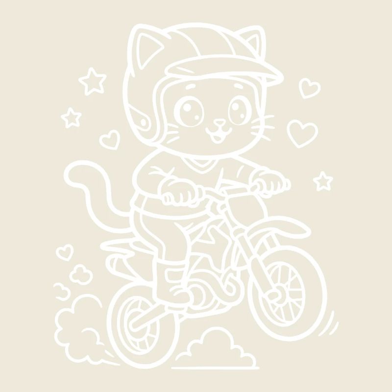 Motocross Kawaii Cat