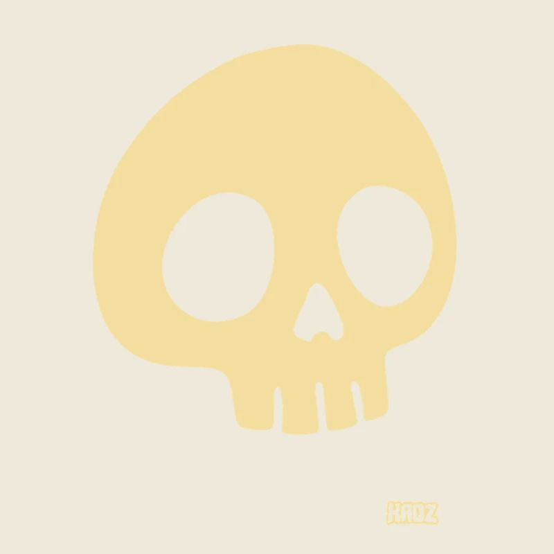 Minimalist skull in beige