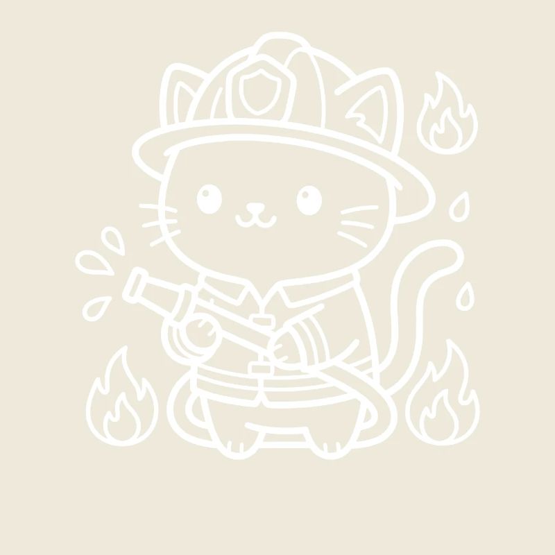Pompier Kawaii Cat