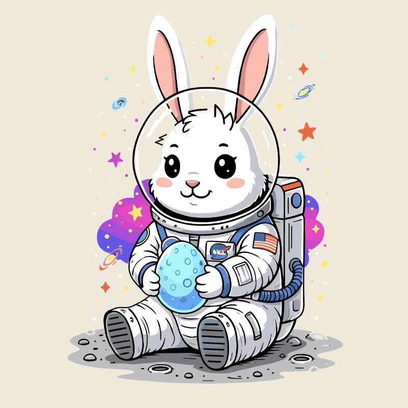 Astronaut Easter Bunny Space