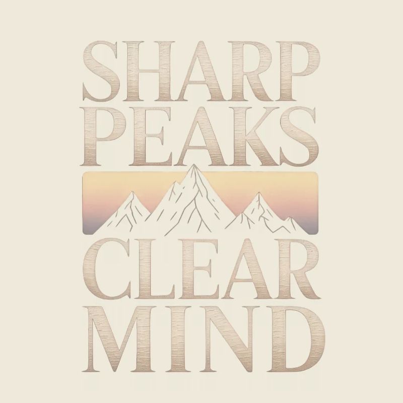 Sharp Peaks Clear Mind Mountain Design