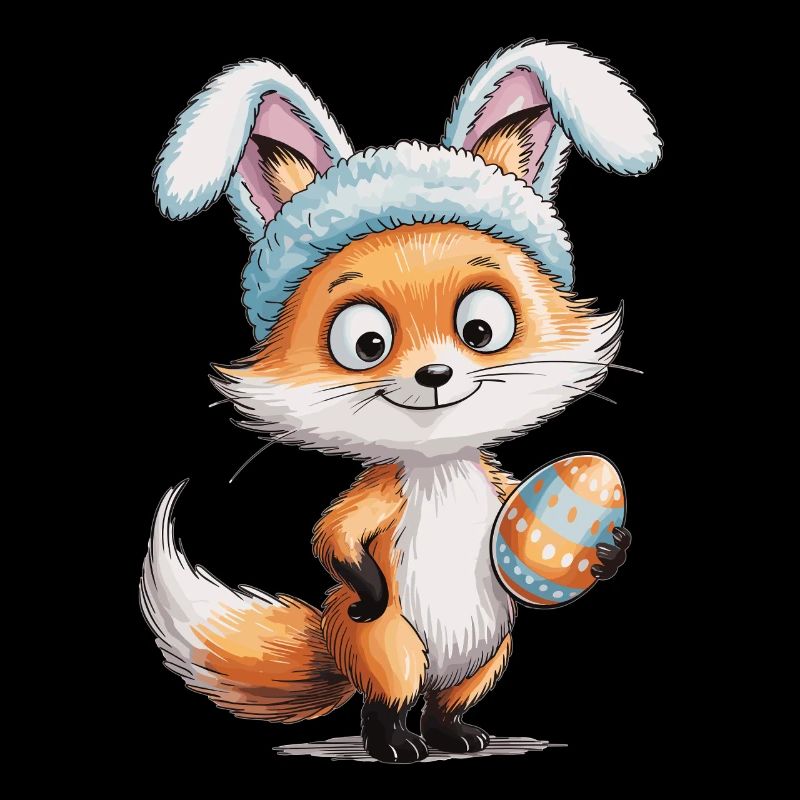 Easter Shirt Fox with Easter Bunny Ears