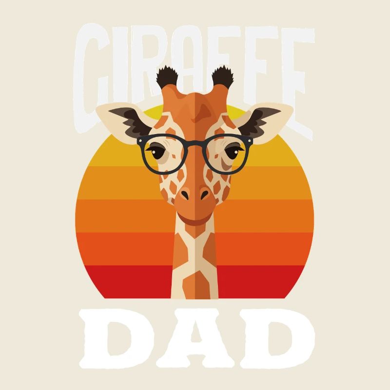 Coole Giraffe Papa Brille Retro