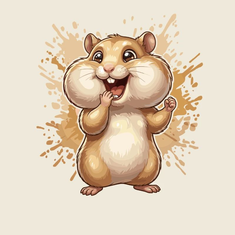 Illustration joyeuse de la splash de hamster