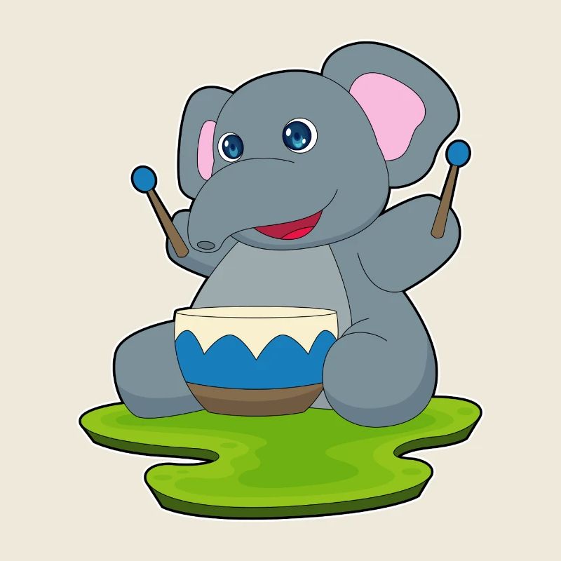 Elephant Musician Drum Music