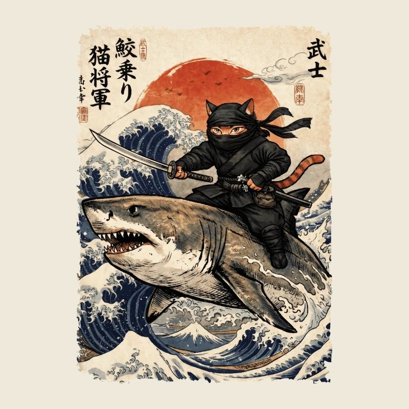 Chat Ninja, Guerrier et Combattant japonais, Requin
