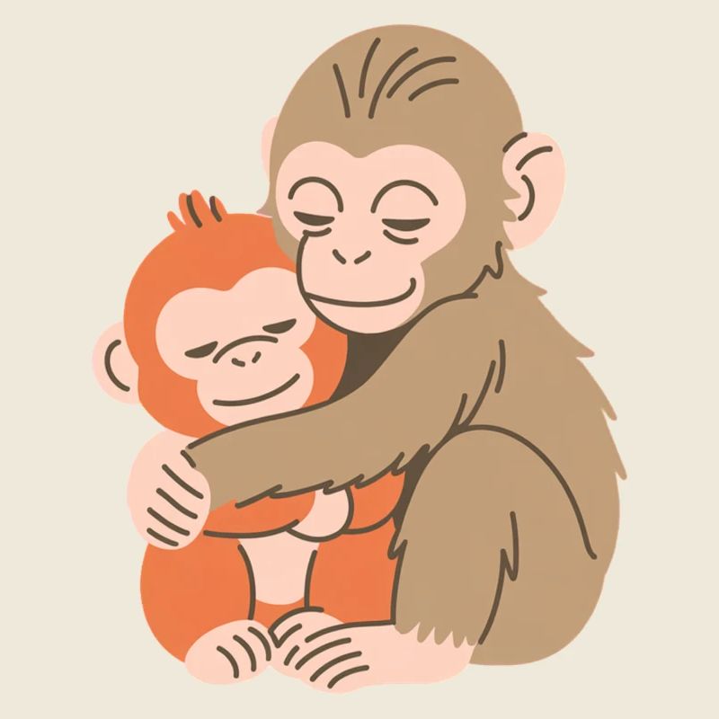 Hugging Monkey Duo
