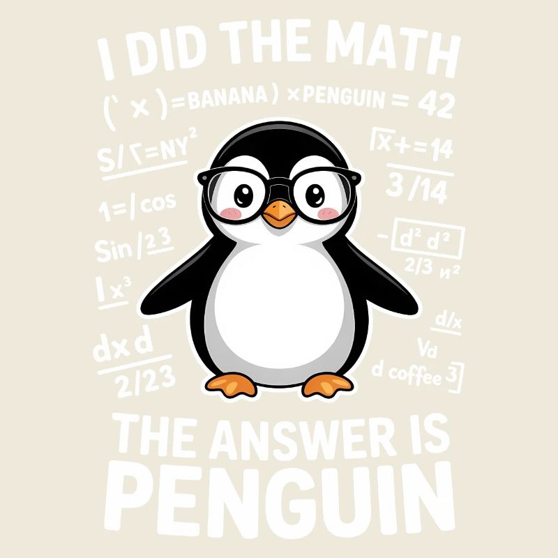 Mathe Sprüche Pinguin Lustiges Mathe Geschenk