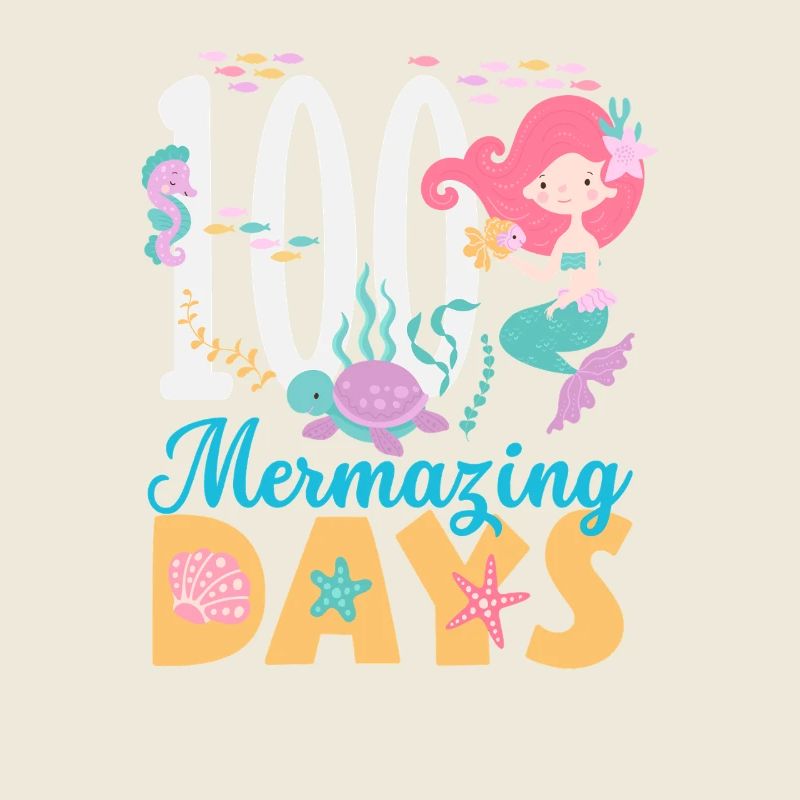 100 Tage Schule Meerjungfrau Design