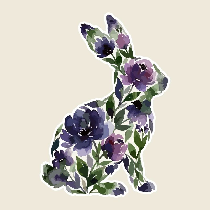 Hase Silhouette Blumen