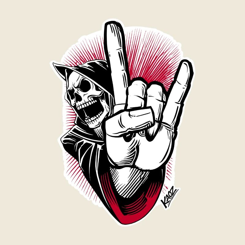 Skeleton Rock Hand Illustration