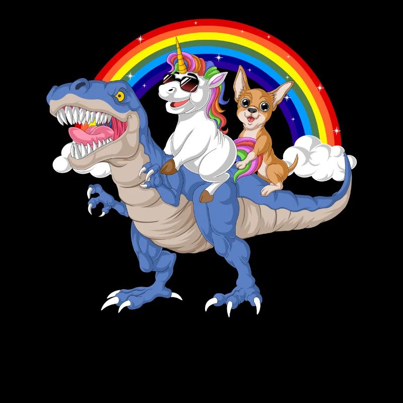 Chihuahua-Einhorn-Dinosaurier-Hemd