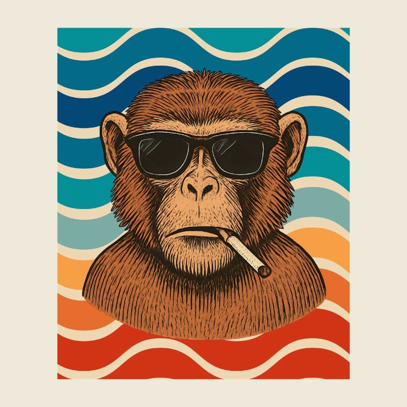 Wave Chimp with Sunglasses
