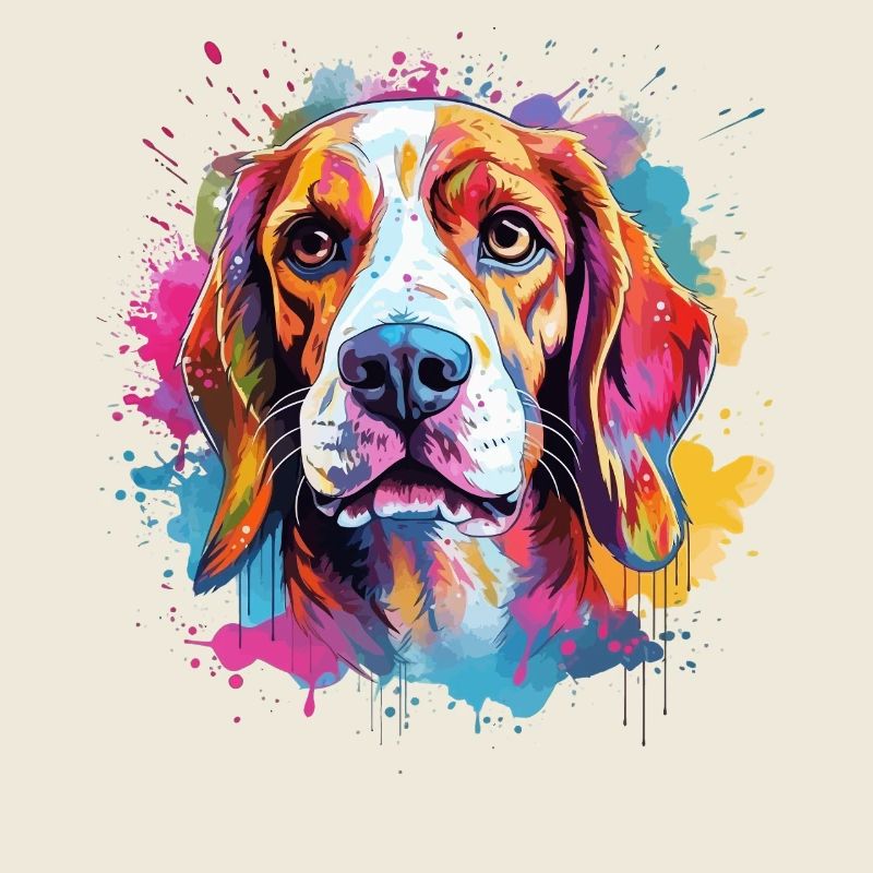Art coloré de chien éclaboussé Beagle