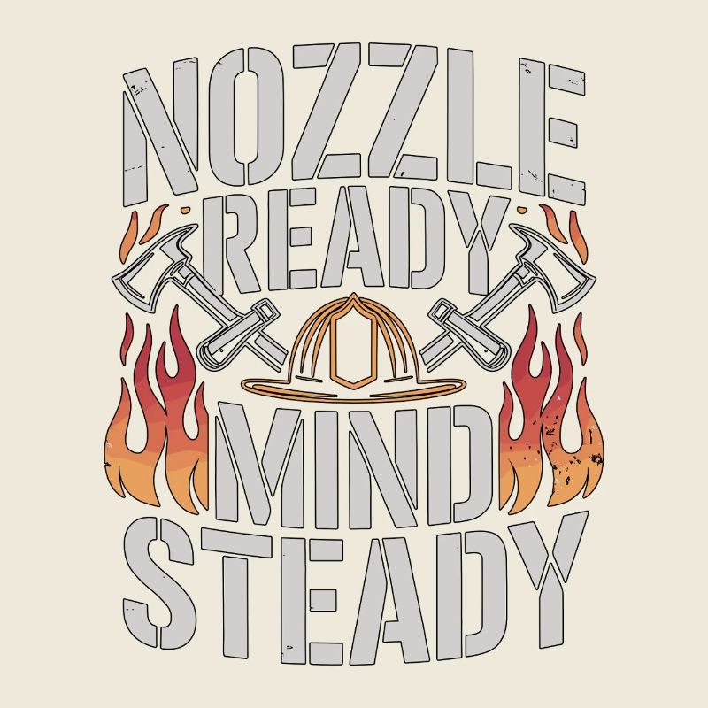 Fire Engineer Nozzle Ready Mind Steady Firefighter