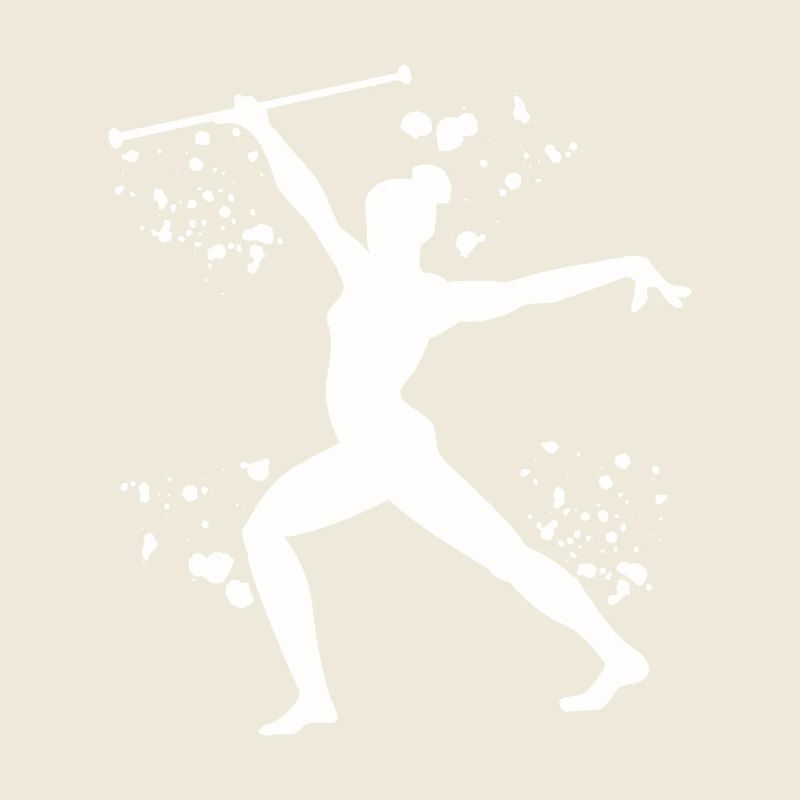 Gymnast with baton rhythmic gymnastics