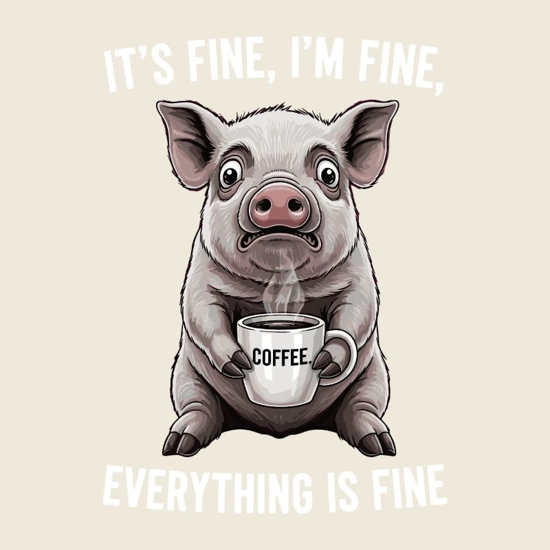 Its Fine Im Fine Kaffee Schwein Humor