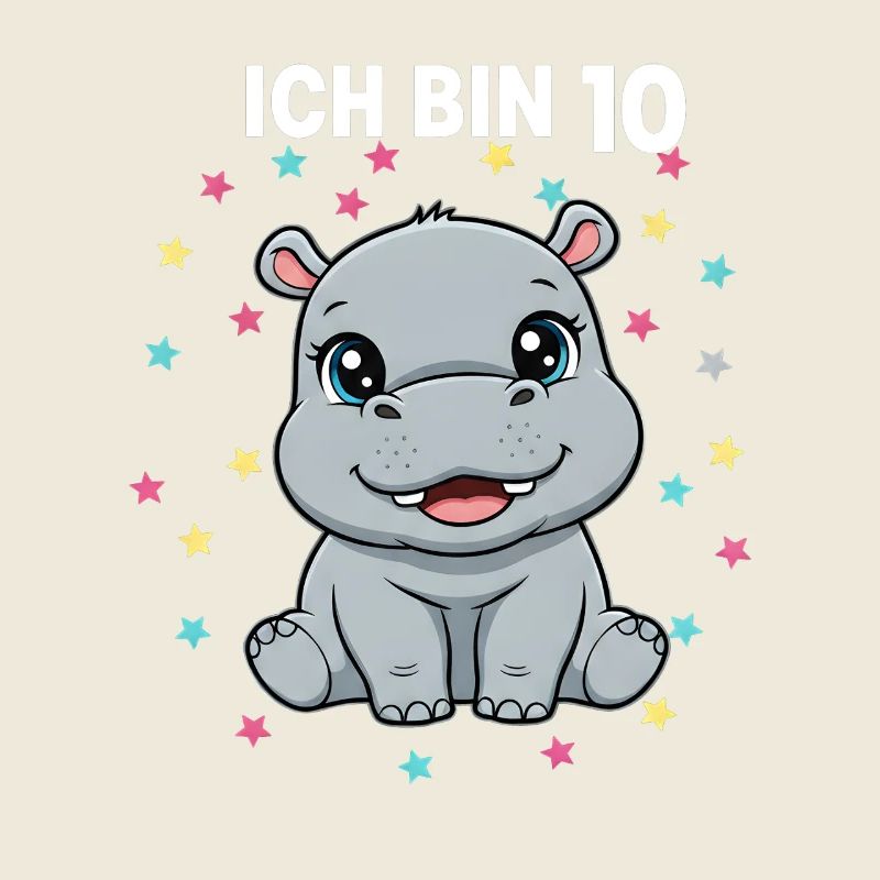 Ich bin 10 - Süßes Nilpferd zum 10. Geburtstag