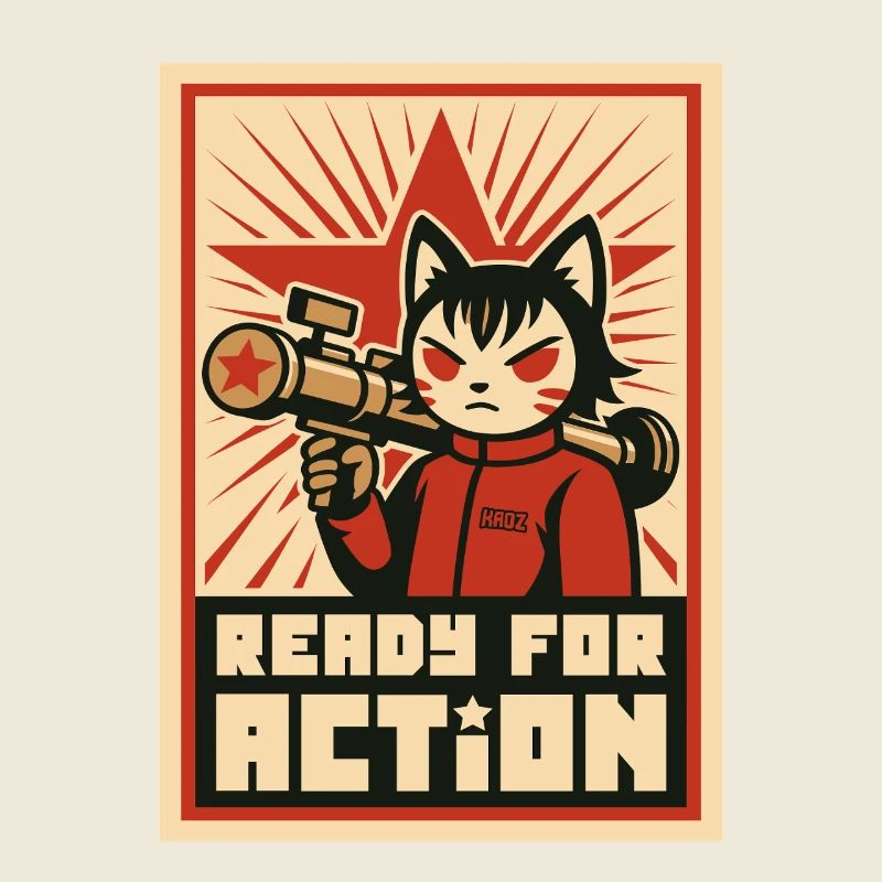 Retro Cat Commando : Prêt pour l'action