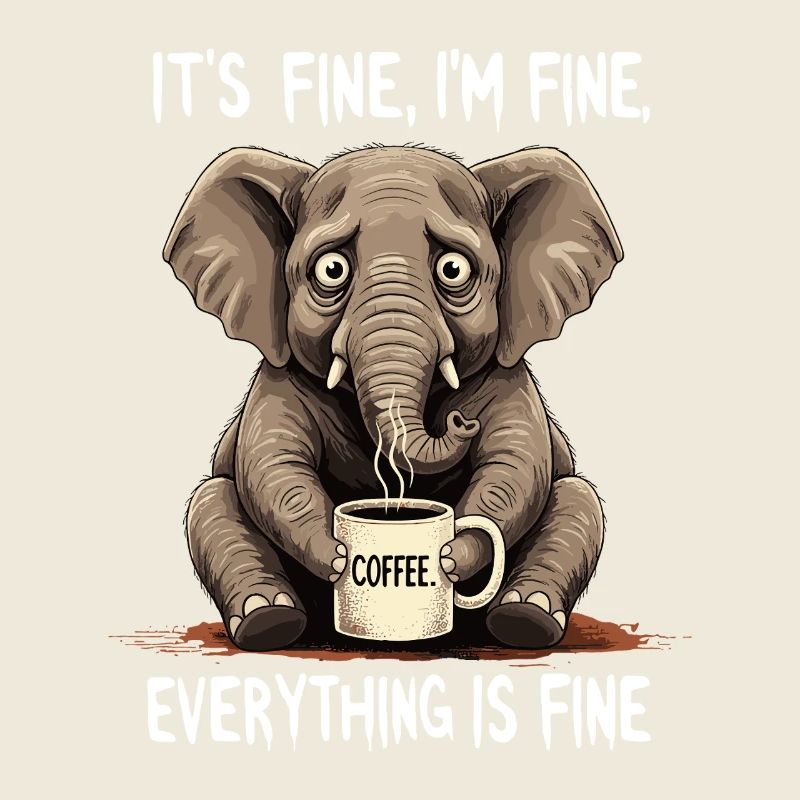 its fine im fine coffee elephant humor