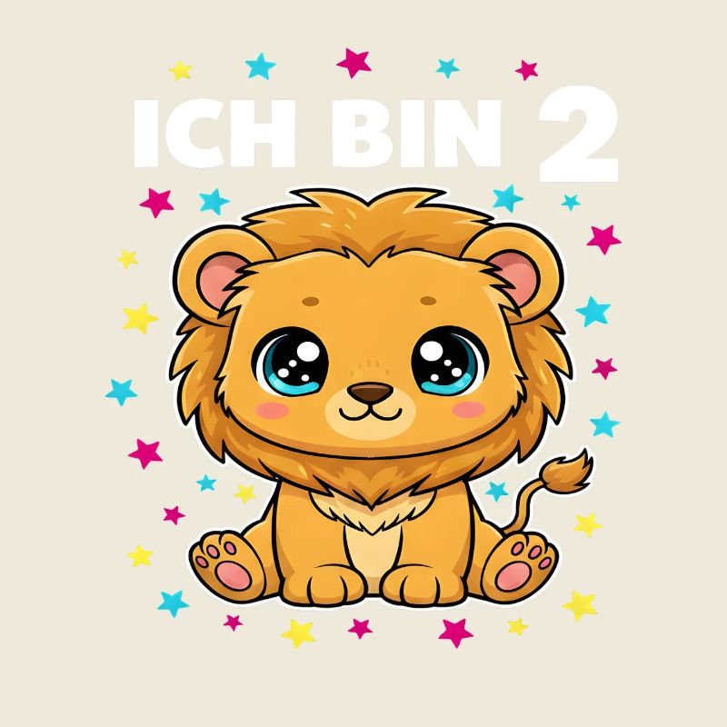 Ich bin 2 - Süßes Löwe zum 2. Geburtstag