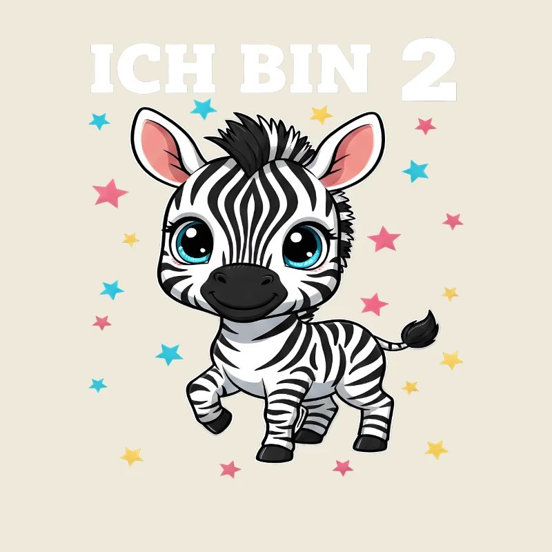 Ich bin 2 - Süßes Zebra zum 2. Geburtstag