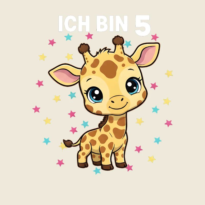 Ich bin 5 - Süßes Giraffe zum 5. Geburtstag