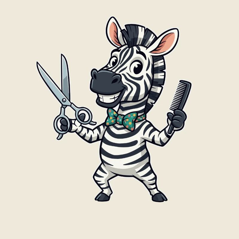 Zebra Friseur Cartoon