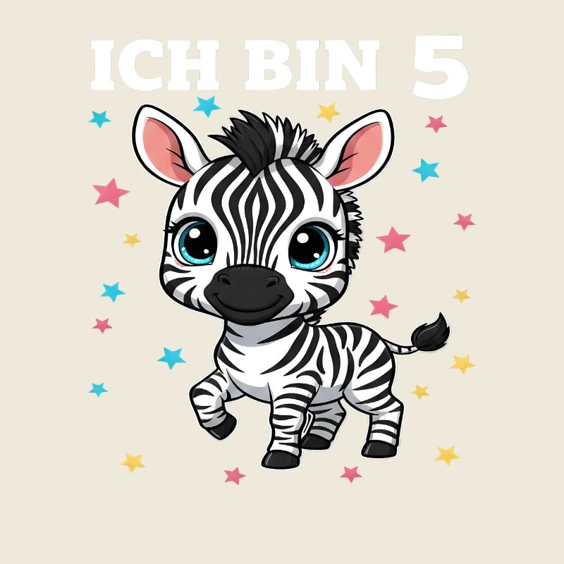 Ich bin 5 - Süßes Zebra zum 5. Geburtstag