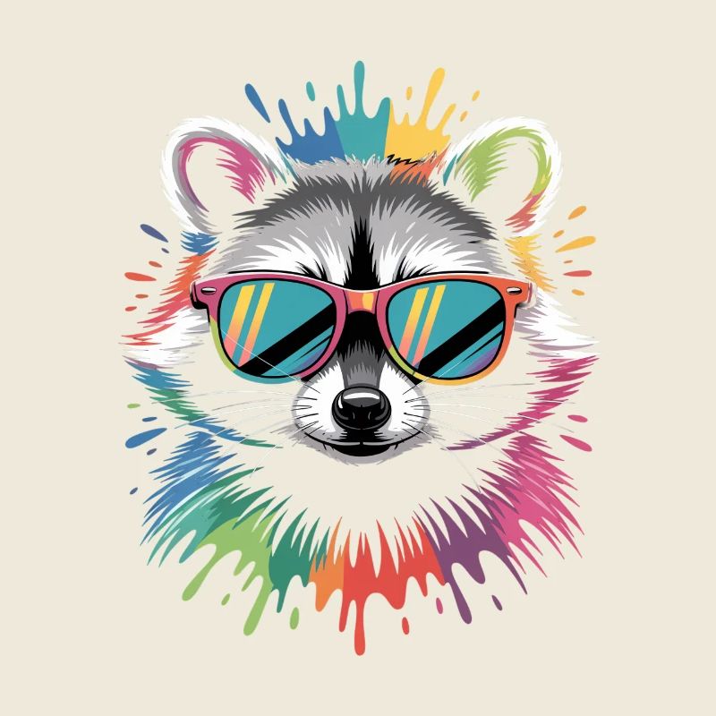Explosion de la couleur des ratons laveurs