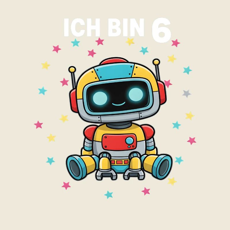 Ich bin 6 - Süßes Roboter zum 6. Geburtstag