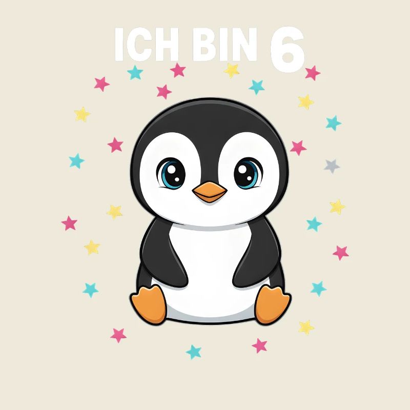 Ich bin 6 - Süßes Pinguin zum 6. Geburtstag