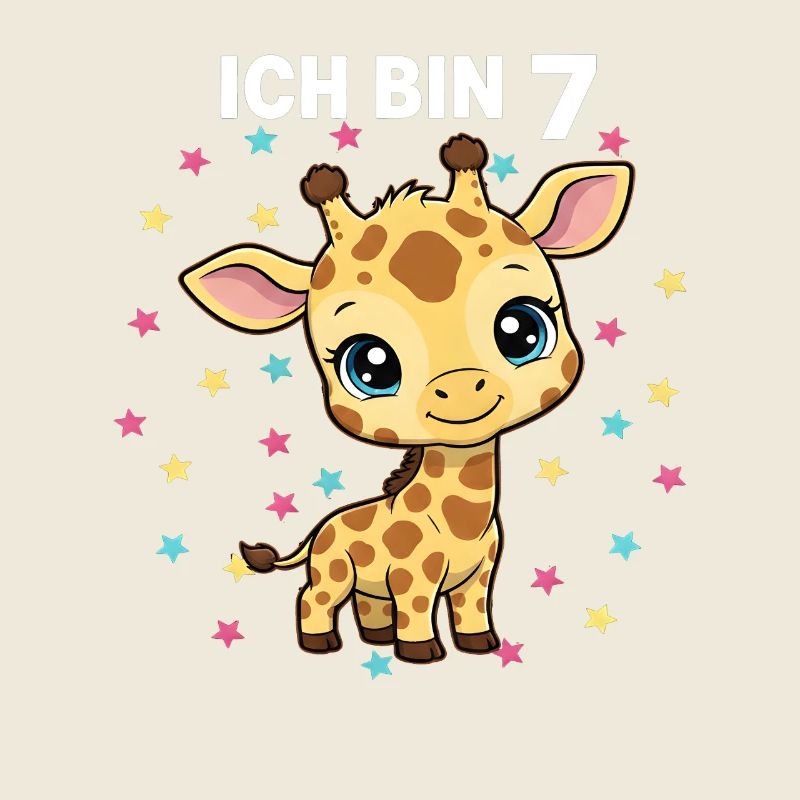 Ich bin 7 - Süßes Giraffe zum 7. Geburtstag