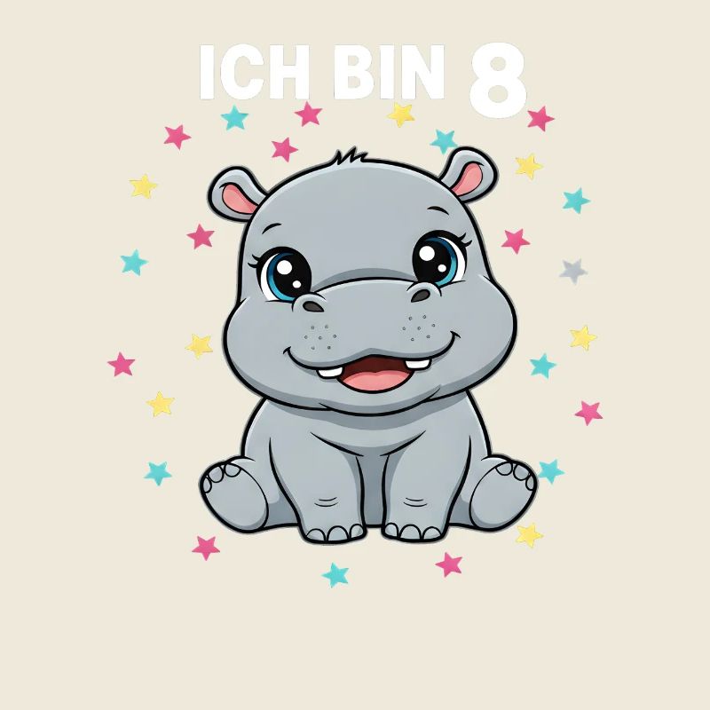 Ich bin 8 - Süßes Nilpferd zum 8. Geburtstag