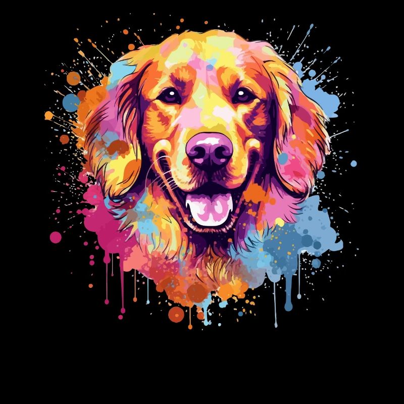 Éclaboussures colorées de Golden Retriever