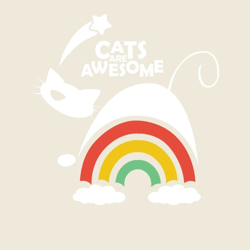 Cats Are Awesome Rainbow Cat Design
