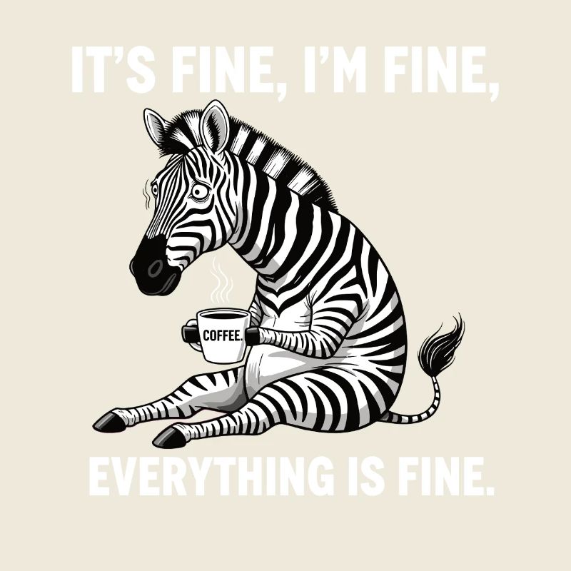 Its Fine Im Fine Coffee Zebra Humor