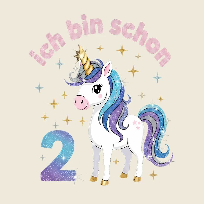 2. Geburtstag Einhorn Mädchen Ich bin schon 2