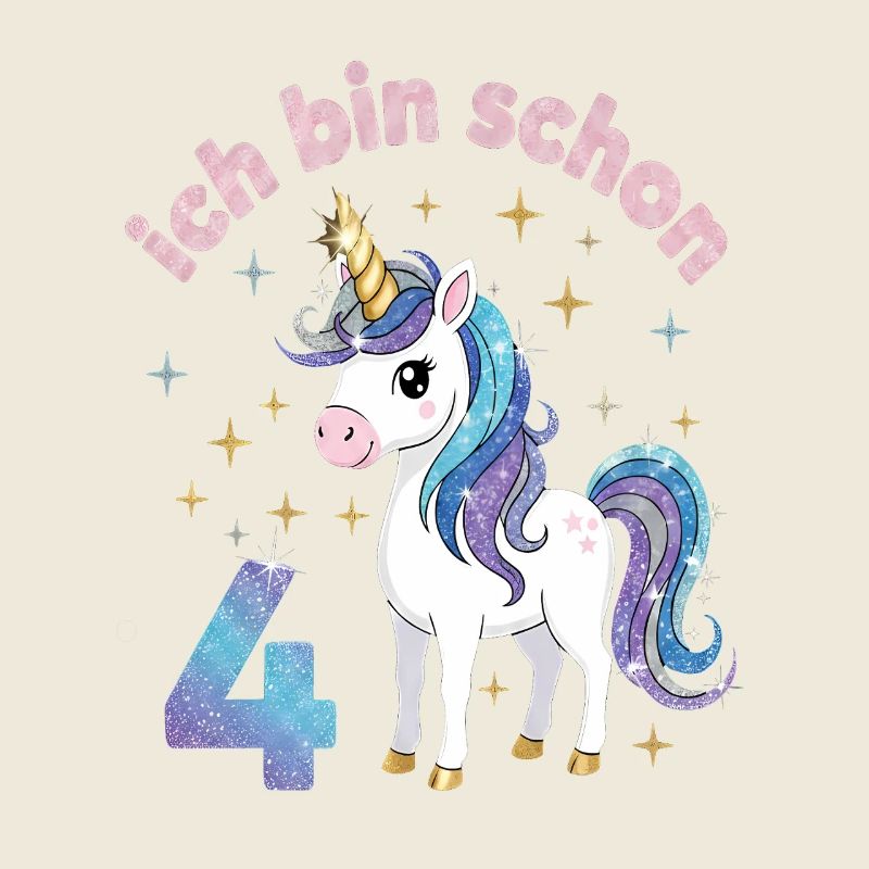 4. Geburtstag Einhorn Mädchen Ich bin schon 4