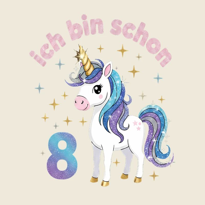 8. Geburtstag Einhorn Mädchen Ich bin schon 8