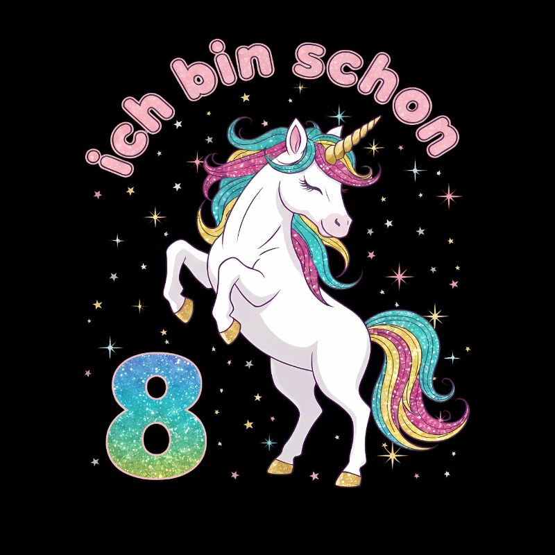8. Geburtstag Einhorn Mädchen Ich bin schon 8