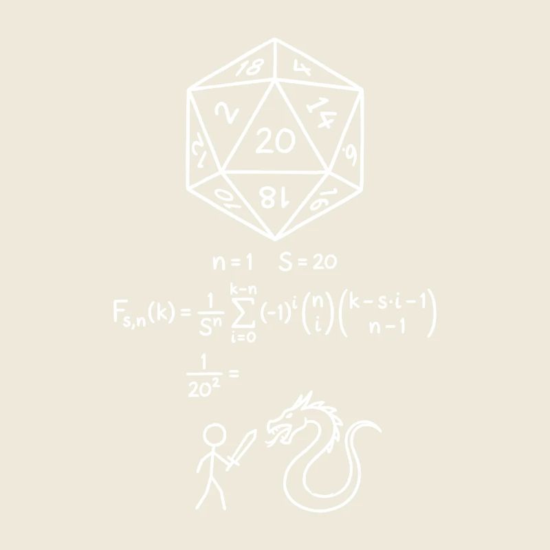 D20 Dice Probability Shirt RPG Nerd Math Geek